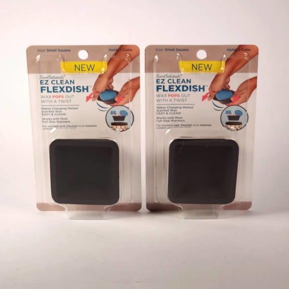 2 Pack ScentSationals Ez Clean Flexdish Wax Melts Remover Small Square Black NEW - Picture 1 of 3